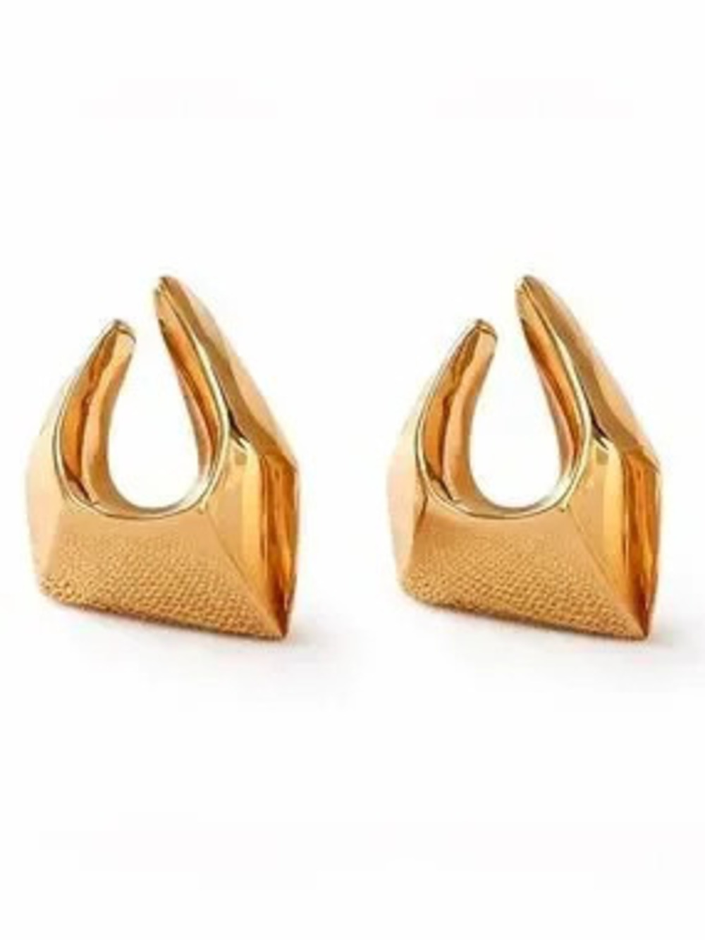 Gold Oversized Geometric Earrings ( 7786)